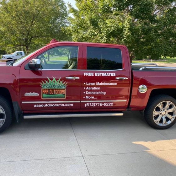 AAA Outdoors Lawn Care Services Truck